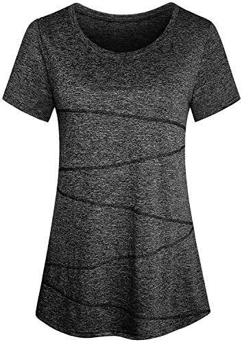 Cucuchy Womens Workout Shirts Short Sleeve Yoga Tops Casual Crew Neck Fitness Activewear