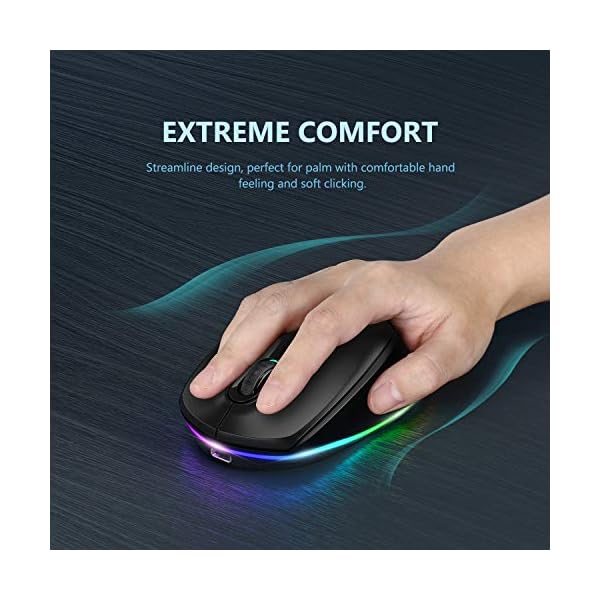 Seenda Wireless Bluetooth Mouse for Laptop, LED Rechargeable Silent Bluetooth Mouse for Computer, Compatible with Mac…