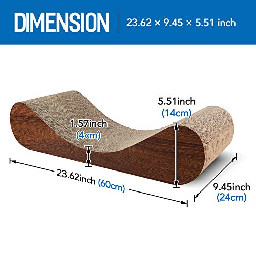 ScratchMe Cat Scratcher Cardboard Lounge Bed, Cat Scratching Post with