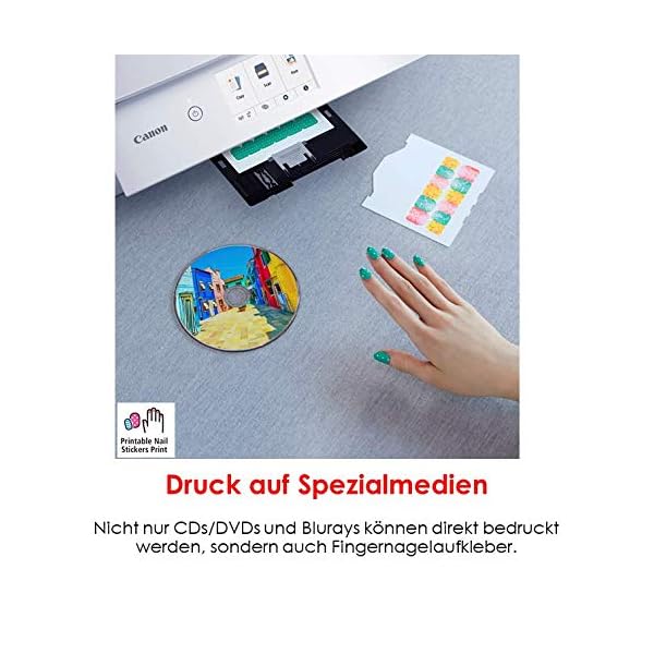 Canon PIXMA TS8351 Drucker Farbtintenstrahl Multifunktionsgerät DIN A4 (Scanner, Kopierer, 4.800 x 1.200 dpi, 6 separate Tinten, USB, WLAN, Duplexdruck, 2 Papierzuführungen, 5 GHz Support), weiß – Bild 8