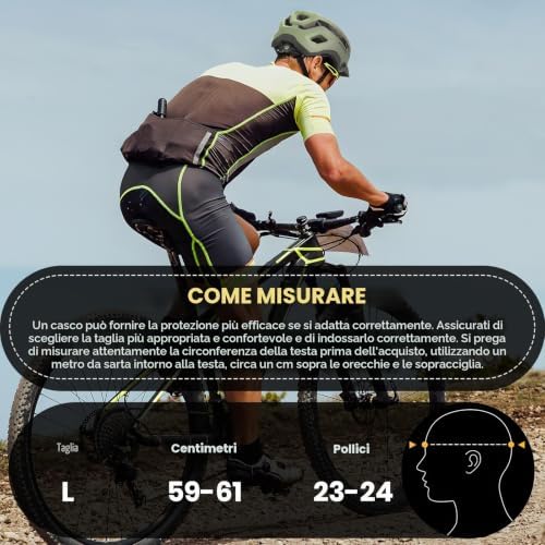 Casco Bici MTB con Visiera Staccabile, Leggero per Uomo