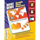 Officewerks Clear Sheet Protectors - 100 Pack, Reinforced Holes, 8.5 x 11 Inches, Acid Free/Archival Safe