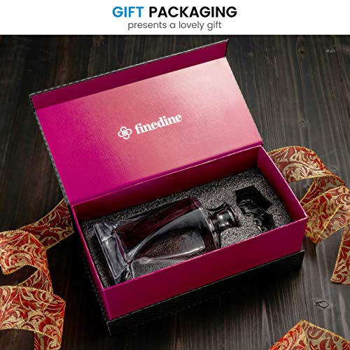 Glass Whiskey Liquor Decanter - High-End Modern Wine Decanter Weighted Bottom European Design 100% Lead Free Crystal Clear For Scotch, Liquor, Bourbon Etc. Whiskey Decanter With Magnetic Gift Box - Thumbnail 5