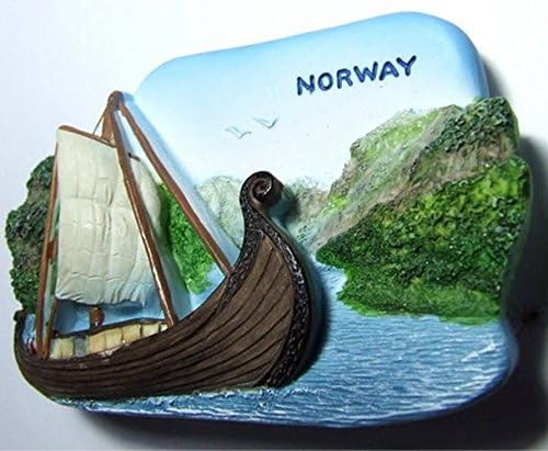 Viking Ship Museum NORWAY Souvenir Fridge Magnet Toy Set 3D Resin Collection