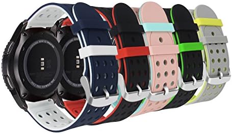 [Pack of 5] Uption Gear S3 Frontier / Classic Watch Band, 22mm Silicone Soft Replacement Breathable Sport Band for Samsung Gear S3 Frontier / Classic Smartwatch, Not Fit Gear S2 Classic, Small