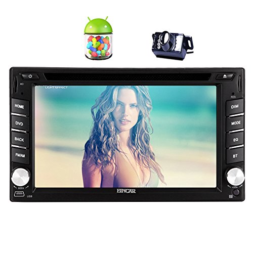 EinCar Android 5.1.1 Car Stereo with Quad Core 6.2   Touch Screen Double Din Car DVD Player In Dash GPS Navigation AM FM Radio Bluetooth Head Unit Support 1080P/WiFi/Airplay+Reversing Camera