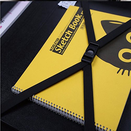 Caveen A2/A3 File Bags Portfolio Drawing Painting Storage Folder Document Carry Cases Portfolio Polypropylene with Interior Pocket, Elastic Straps and Zip - Black A3