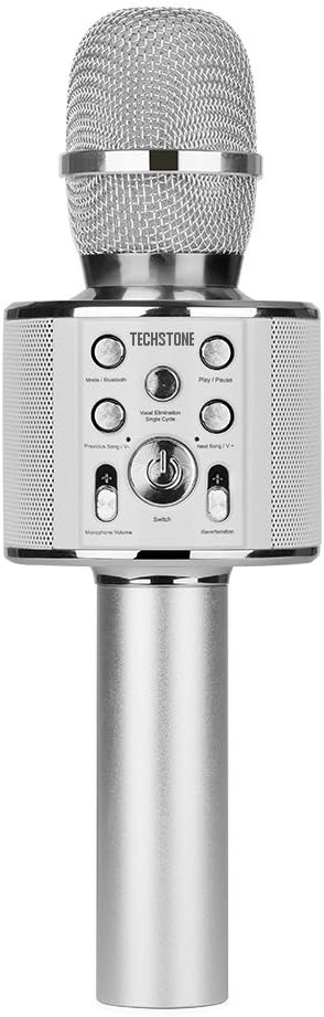 Wireless Karaoke Microphone by TechStone - Professional Bluetooth Karaoke Microphone 2-in-1 - Wireless Microphone And Built-in Speaker for KTV Outdoor Party Music, Singing - iPhone, Android, PC Etc.