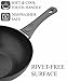 SAFLON Titanium Nonstick 11 Inch Wok and Stir Fry Pan with Glass Lid Forged Aluminum with PFOA Free Scratch Resistant (Gray)
