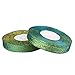 Feyarl Sparkly Green Ribbon 5/8-inch Wide by 50-Yards(2 Rolls X 25yd) Premium Metallic Glitter Ribbon for Christmas, Crafters, Holiday, Home Deco, Gift Wrap, Card Making, Floral Projects (Green)