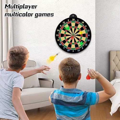 Magnetic Dart Boards, 6pcs Magnetic Darts, Excellent Indoor Game and Party Games, Gifts from 5 to 12 Years Old Boy Kids, Easy Hanging Classic Dart Board Toys Indoor Outdoors Party Games