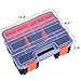UMI 4 in 1 Tool Organizer Set Multi-purpose Toolbox with Removable Compartments Bins Portable Tool Storage Box for Small Parts with Transparent Lid Black + Orange