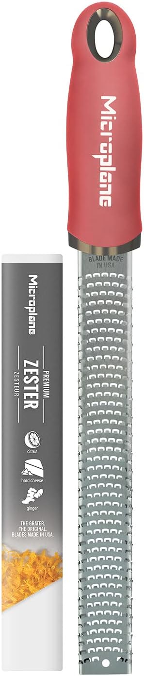 Microplane Zester Grater Lipstick Pink, Fine Stainless Blade, Made in USA