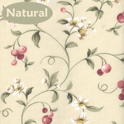 Cherry Blossoms Print Ruffle 3 Piece Swag Curtains Set 132 Inch By