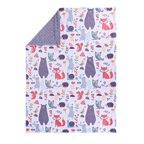 image for TEENCOO Minky Baby Blanket Woodland Super Soft Plush Dot Stroller Crib