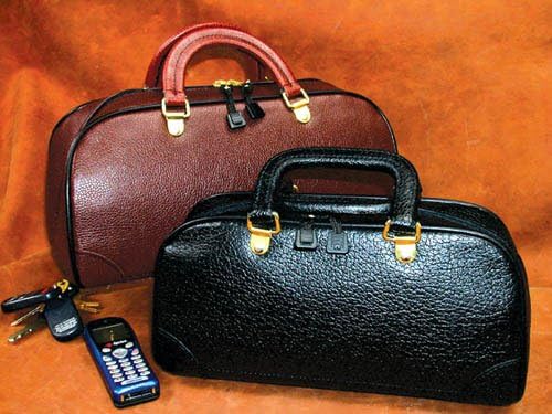Zipper Physician Bag 14" Black Leather