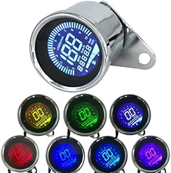 7 Colors Lcd 12v Universal Motorcycle Speedometer Odometer