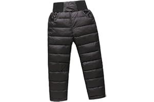 JELEUON Little Boys Girls Winter Warm Puffer Down Windproof High Waist Elastic Snow Pants Ski Bib Pants