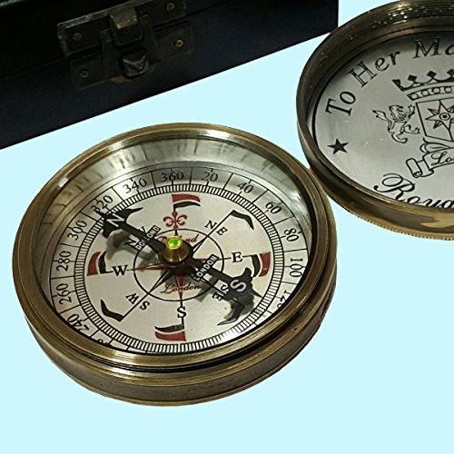 Antiques World The Dollond London 1920 Antique Style Navigational Silver Dial With Directional Magnetic Compass With Box AWUSASC 018