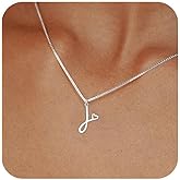 TITUTHIA Initial Necklaces for Women Trendy, Dainty Silver Letter Necklace Cute Pendant Choker Name Necklace Personalized Costume Monogram Silver Jewelry Necklace for Women Valentines Gifts