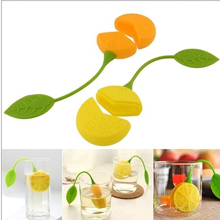 Pinicecore Colino Da Te Del Silicone Fragola Limone Disegno Allentato Tea Leaf Setaccio Borsa Di Erbe Spice Infuser Filter Strumenti Amazon It Casa E Cucina