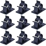 eBoot Adjustable Cable Clips Adhesive Nylon Wire Clamps, Black, 50 Pack