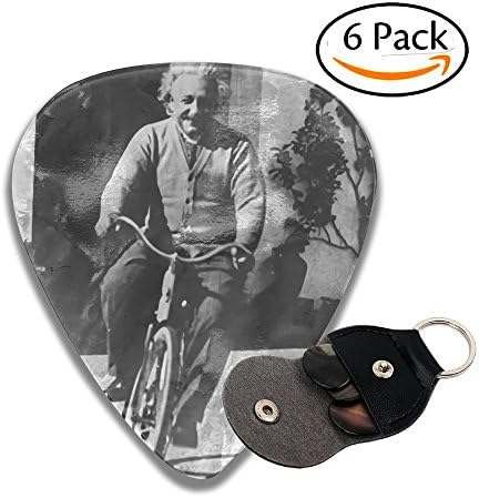Doppyee Classic Einstein Biking 351 Shape Celluloid Guitar Picks 6 Pack Includes Thin, Medium &amp; Heavy Gauges