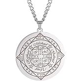 VASSAGO Archangels Sigil Talisman Pendant Necklace Stainless Steel Seal of the Archangel Michael/Gabriel/Raphael/Uriel Amulet Pendant Jewelry Gift for Women Men