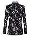 MOGU Mens 1 Button Floral Cotton Blazer Sport Coat Jacket US Size 38 Black