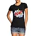 Women Cotton Novelty Comic Book Theme Pow! Print T-Shirt
