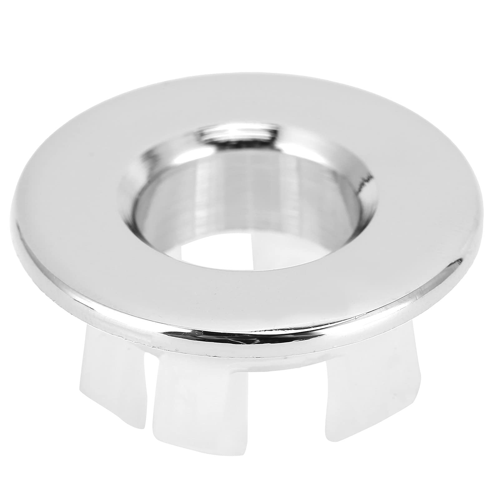 Tissting Sink Overflow Ring Brass Round Overflow Cover Insert in Hole Spares for Bathroom Kitchen Basin(Silver)