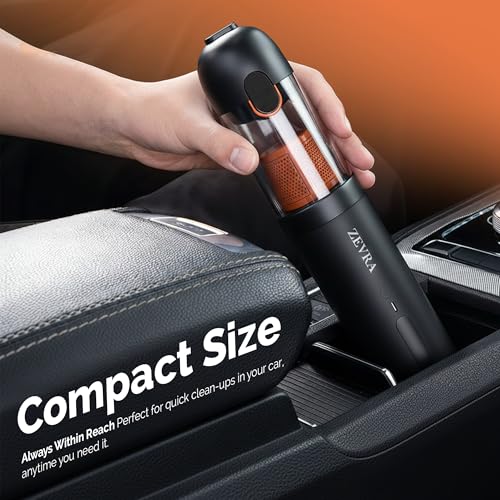 Zevra Portable Car Vacuum Cleaner 20000Pa – Rechargeable Cordless Handheld Vacuum & Air Duster, 6-in-1 High Suction Cleaner with 5 Nozzles for Car, Home & Office