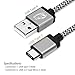 Cambond USB Type C Cable Braided Charging Cable Cord 10ft Long for Galaxy Note 8, S8, S8+, MacBook, Nintendo Switch, Google Pixel, Sony XZ, LG V20 G5 G6, HTC 10, Nexus 6p 5X and More Grey