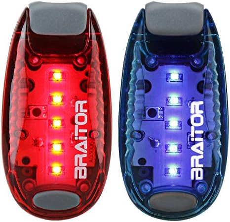 BRAiTOR Safety Pocket Light [2 Pack] - High Visibility Flashing Strobe Bike Tail Lights - Fits for Cycling Running Jogging Boating Dog Walking