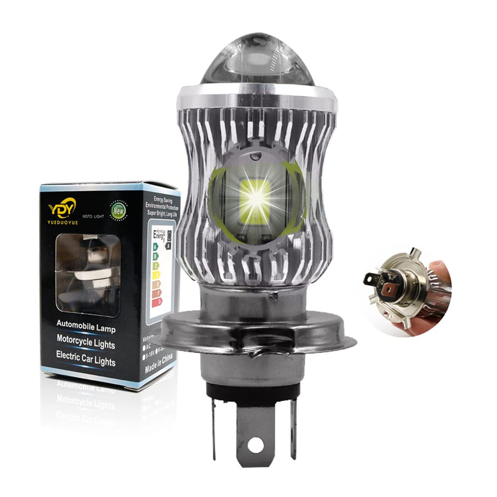 Photo 1 of YSY 1Pcs 10000Lm H4 LED Moto HB2 9003 HS1 LED Motorcycle Headlight Bulbs CSP Lens White Yellow Hi Lo Lamp Scooter Accessories Fog Lights 12V (H4, Silver)