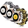 3 Pieces Scrunchie Band for Watch Elastic Replacement Wristbands Pattern Printed Scrunchie Watch Strap Compatible with…