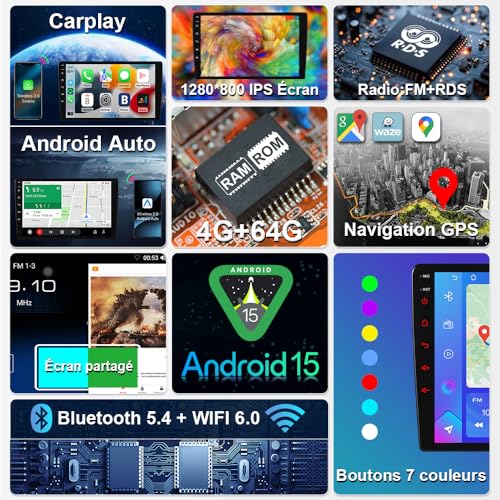 ACAVICA Car Radio Renault Clio 4 Android 15 4+64 GB, 10.1 Inch with Wireless CarPlay Android Auto, Bluetooth 5.4 Stereo GPS WiFi 6.0 FM, for Renault Clio 2012-2018 Medianav (4Core/4+64GB)