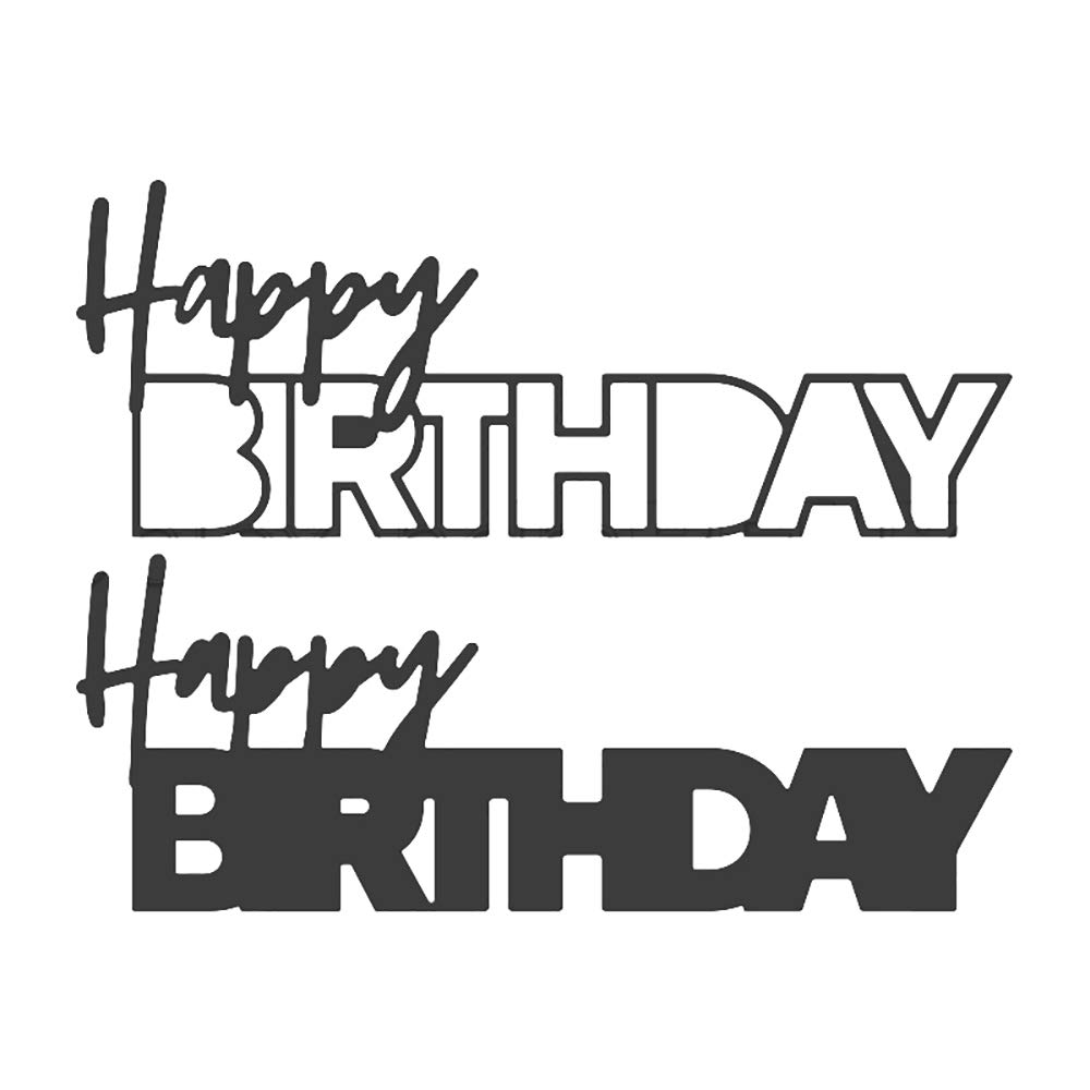 Happy Birthday Dies for Card Making New Metal Cutting Dies for Paper Crafting Scrapbooking Embossing Stencils Handmade Crafts Die cuts Template Mould Arts Crafts Photo Album Decor