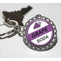 A2ZPlusmore 1 Grape SODA Flat Bottle Cap Keychain