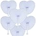 Pangda 24 Pack Folding Fans White Heart Folding Paper Hand Fans Handheld with Plastic Handle for Bridal Guest Church Wedding Birthday Celebration Party Favors Dancing DIY Bag Filler Gift