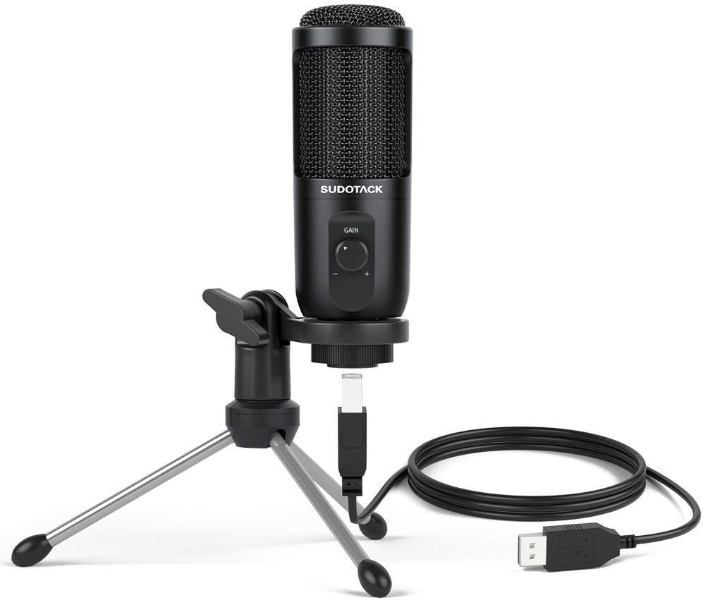 USB Computer Microphone, SUDOTACK Condenser PC Mic kit for Streaming, Recording, Podcasting, Gaming, YouTube, Skype, Zoom, Twitch, Compatible with Laptop Desktop Windows macOS (ST-600)