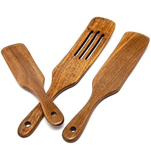 Wooden Spurtles Kitchen Tools Set,Acacia Wood 3Piece Spurtle Set, Acacia wood spurtle kitchen