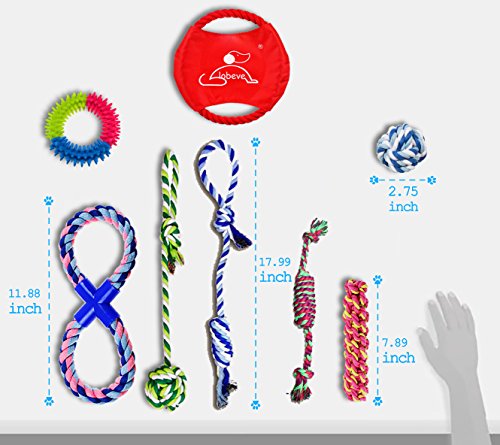 Lobeve Dog Toys Gift Set,Variety No Stuffing Squeaky Plush Dog Toy and Cotton Rope Puppy Toys Bundle for Medium to Small Doggie-New