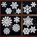 ZMunited Christmas Decorations White Snowflake Window Clings Snowman and Deer Stickers Removable Christmas Ornaments Party Decals No Gel (4 Sheets)