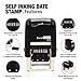 ExcelMark 7810 Self-Inking Rubber Date Stamp – Great for Shipping, Receiving, Expiration and Due Dates (Black Ink)