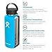 Hydro Flask Water Bottle - Stainless Steel & Vacuum Insulated - Wide Mouth with Leak Proof Flex Cap - 32 oz, Cobalt