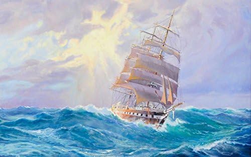 16"x26" Hd Canvas Print Home Decor Art Painting (No Frame), Sailing Ship, Cruise, Ocean Scenery, Voyage