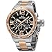 TW Steel CB133 Men's Chronograph Stainless Canteen Two-Tone Bracelet Band Black Dial Watch