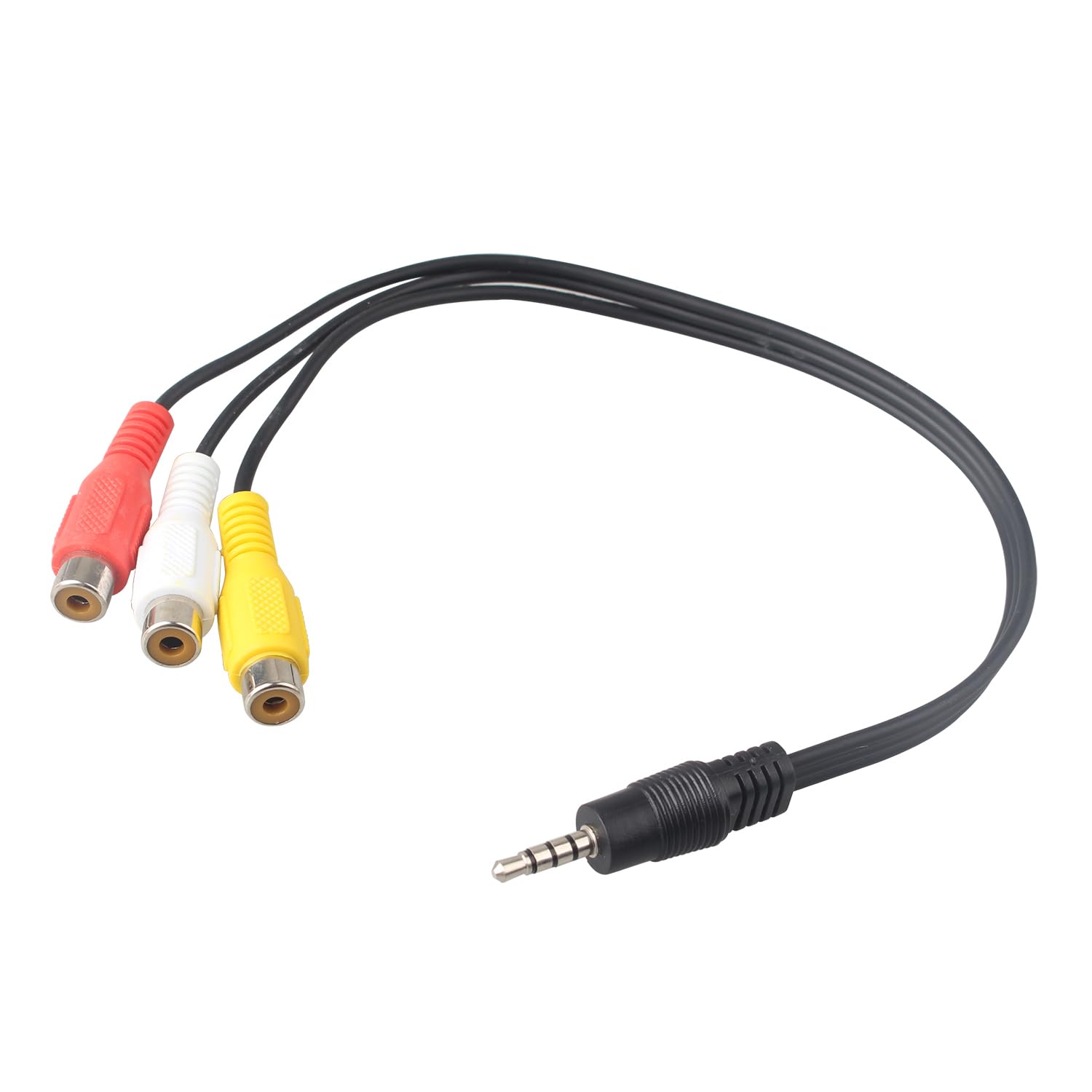 Futheda 3.5mm Male Plug to 3 RCA Female Jack Adapter Audio Splitter Cable, Stereo Audio Video AUX Cable (Red-Yellow-White) Connectors for AV Audio Video LCD TV HDTV