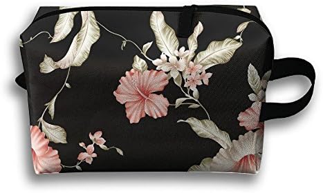 Black Flower Cute Make-up Storage Bag Multi-fucntion High Grade Travel Case Brush Organizer